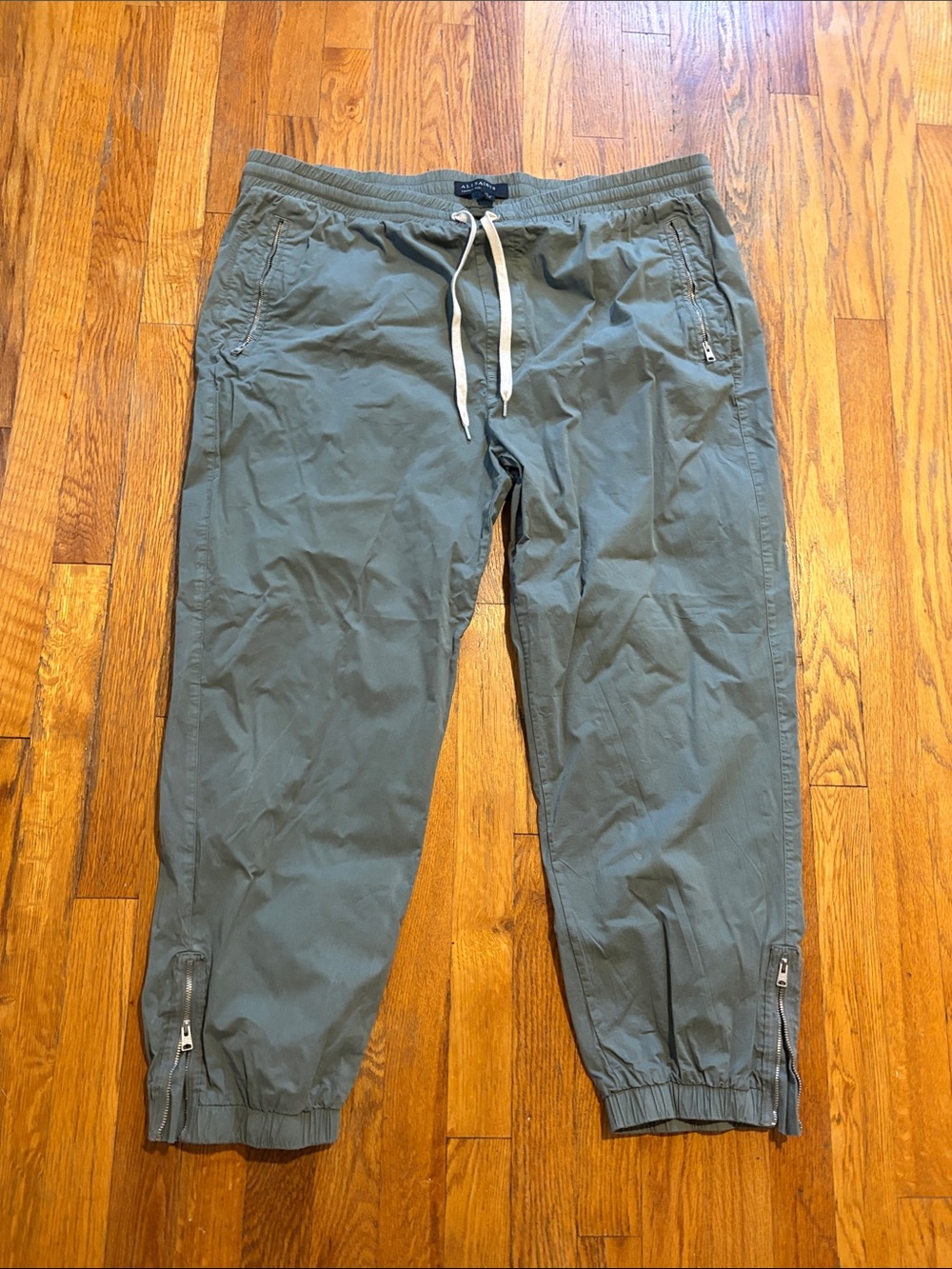 All Saints Olive Green Drawstring Jogger Pants